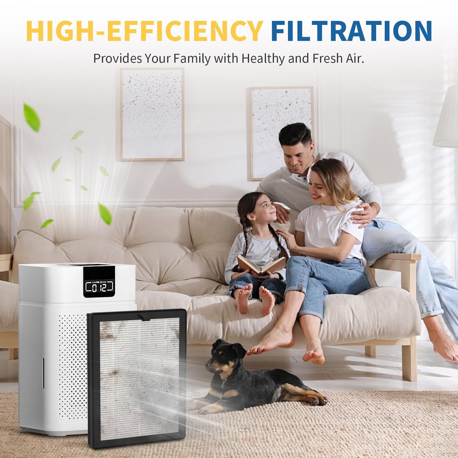 ClearAir-A5 - Paquete de 4 filtros de repuesto, compatibles con el purificador de aire VEWIOR ClearAir A5, filtro de filtro de aire H13 True HEPA