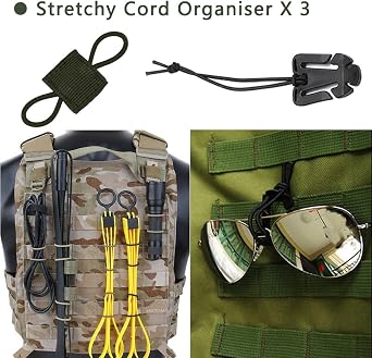 18 Pieces Molle Accessories Carabiner Clips Molle System Belt Loops Molle Strap Attachments for Tactical Backpacks Bag Vest
