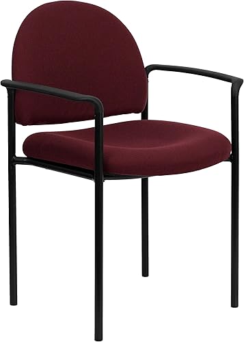 Miniatura 20 de Flash Furniture Tiffany - Silla de recepción lateral con reposabrazos acolchados, silla apilable de vinilo para sala de espera para uso comercial o