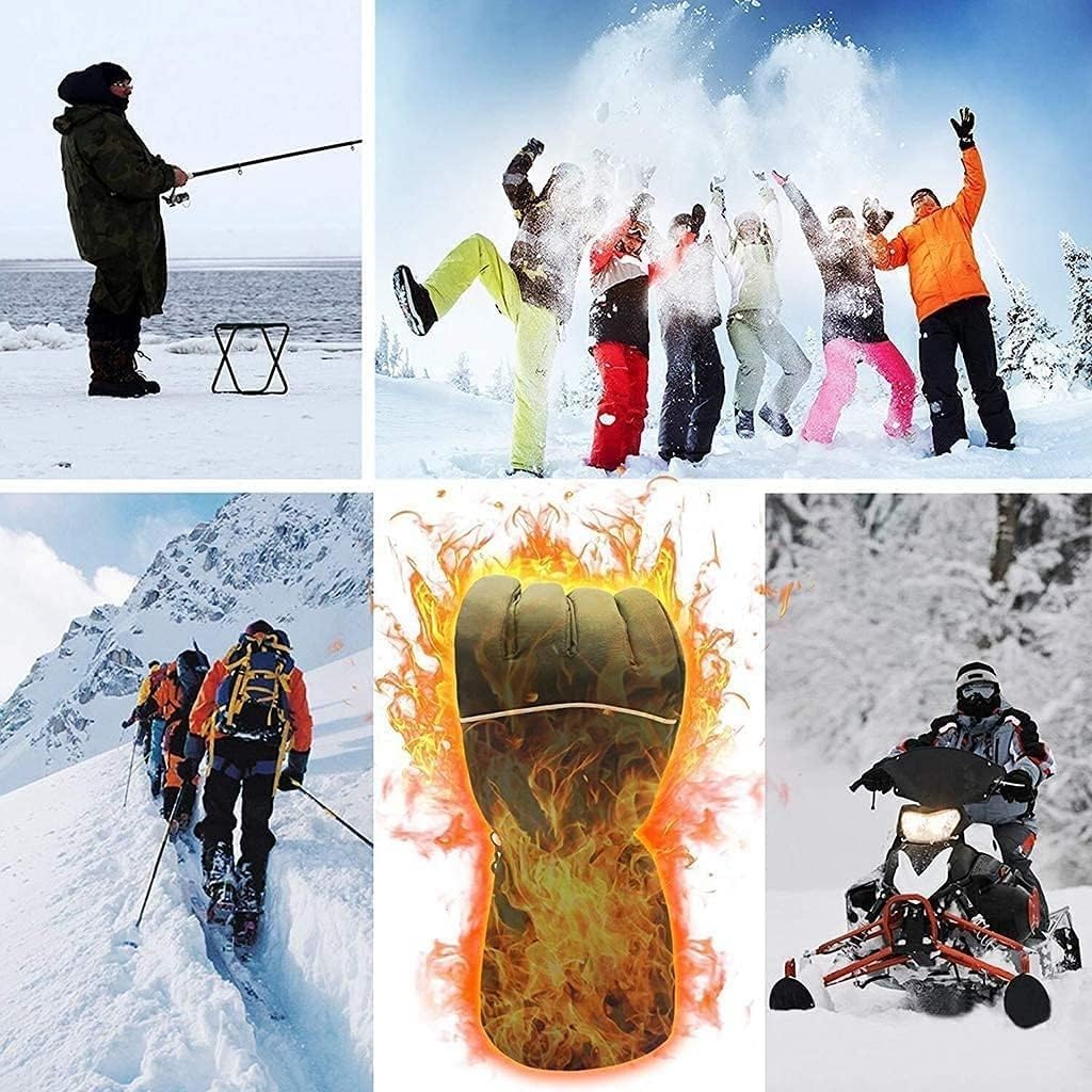 Pink Girls Women Electric Heated Gloves, Rechargeable Waterproof Ski Touchscreen USB Heated Gloves for Winter, Cycling, Skiing, Skating