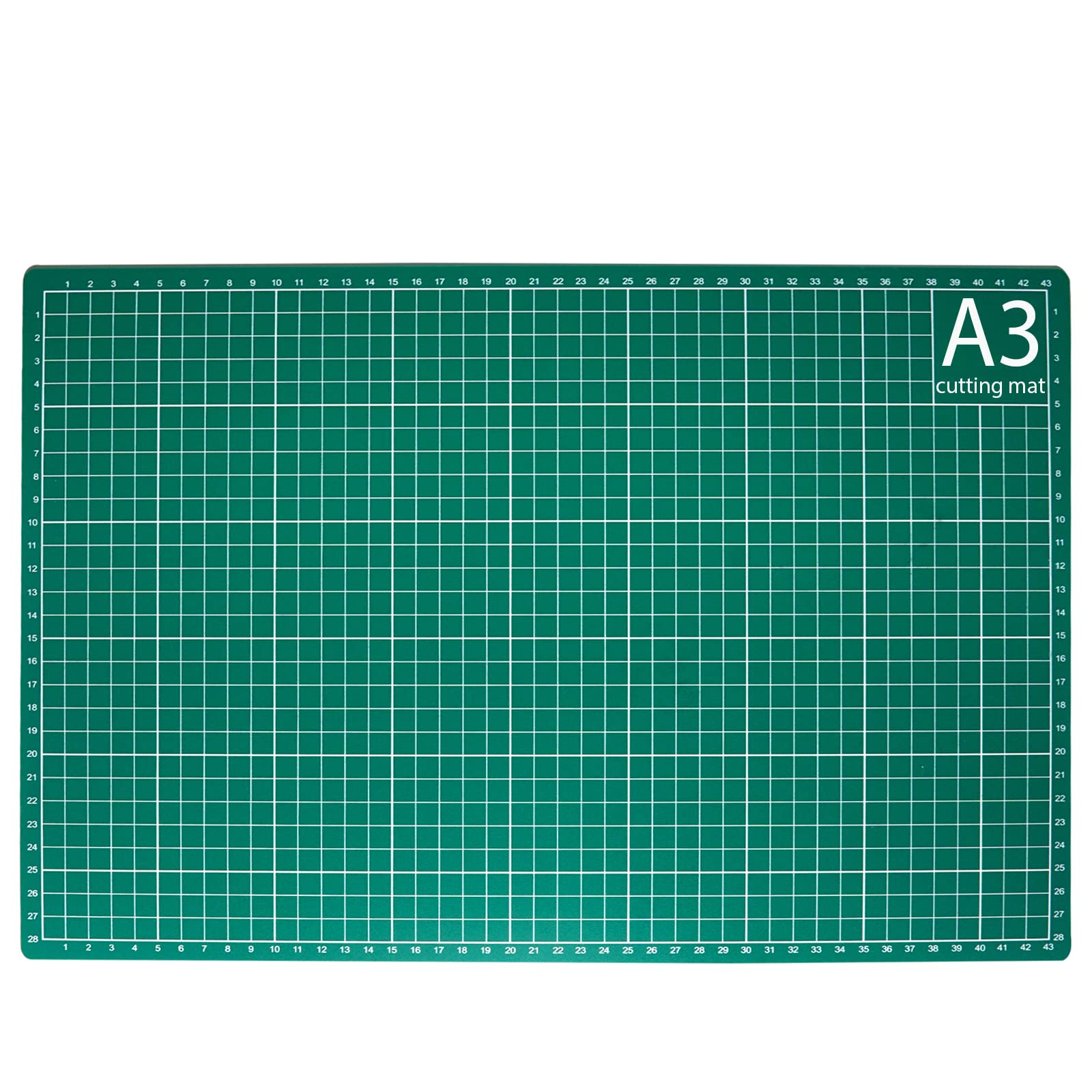 A3 18x12"Cutting Mat with Centimeter and Inch Scale Self Healing Craft Cutting Board with 3mm 5-ply Thickness for Using Rotary Cutter, Craft Knife, Paper Knife Green