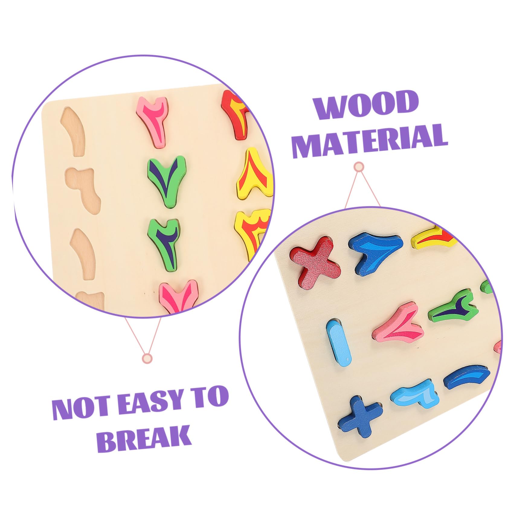 Puzzle en Bois Éducatif Chiffres et Alphabet Arabe Jouet Reconnaissance des Formes Mémoire Préscolaire
