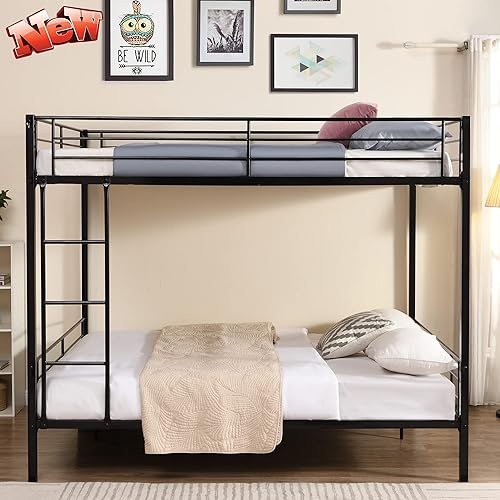 Miniatura 1 de Litera Queen versión mejorada marco de litera Queen sobre Queen para niños y adultos con escalera resistente y barandilla de seguridad literas