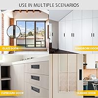 Vista 3 de Tiradores de Armario para Puerta Corredera de Granero - 2 piezas Tiradores Empotrados Rectangulares de Aleación de Aluminio al Ras para Dedos