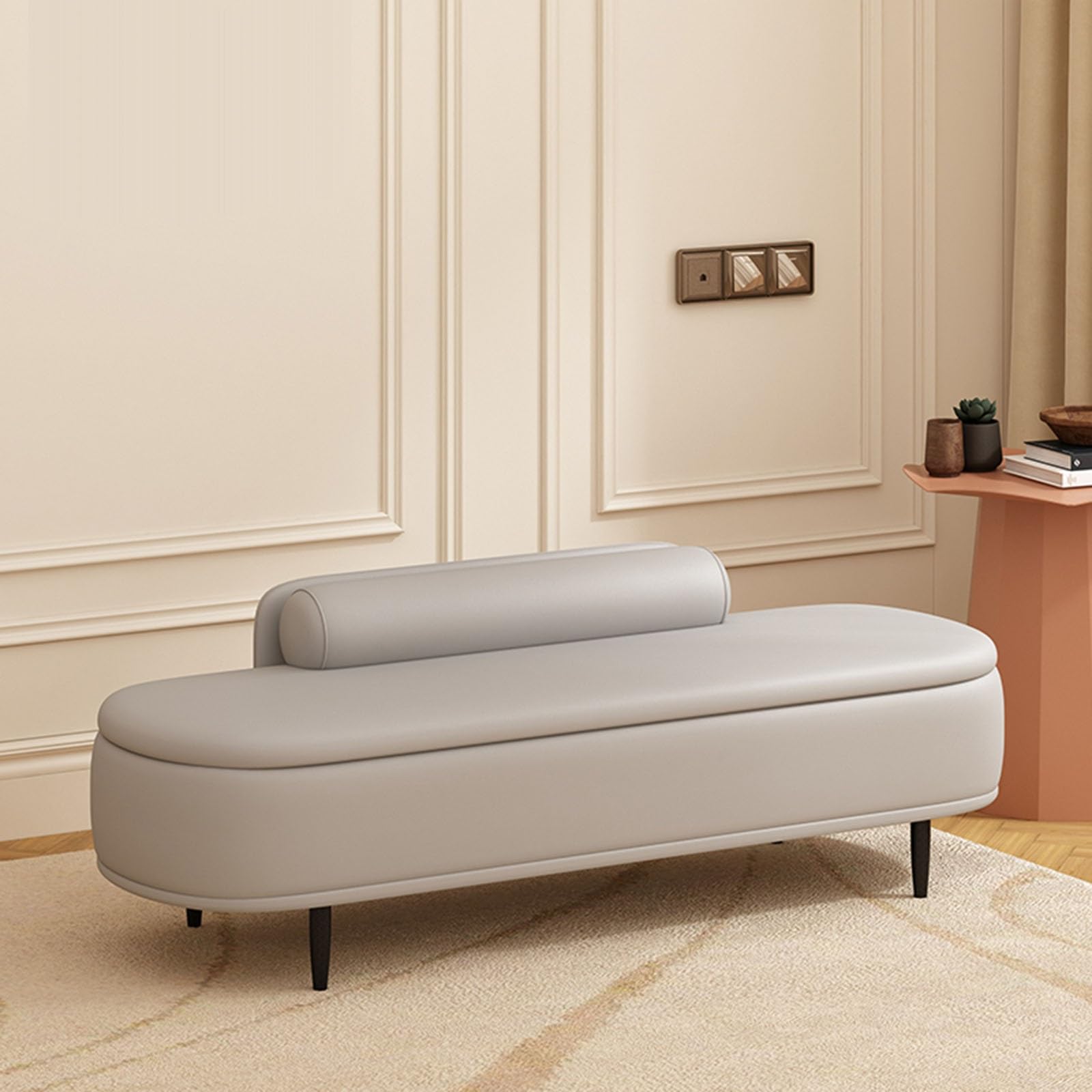 LWJSOCP Stylish Faux Leather Upholstered Shoe Rack Bench for Entryway Hallway or Balcony39 x17 x21 Storage Seat with Cushion for Kitchen & Dining Room nization