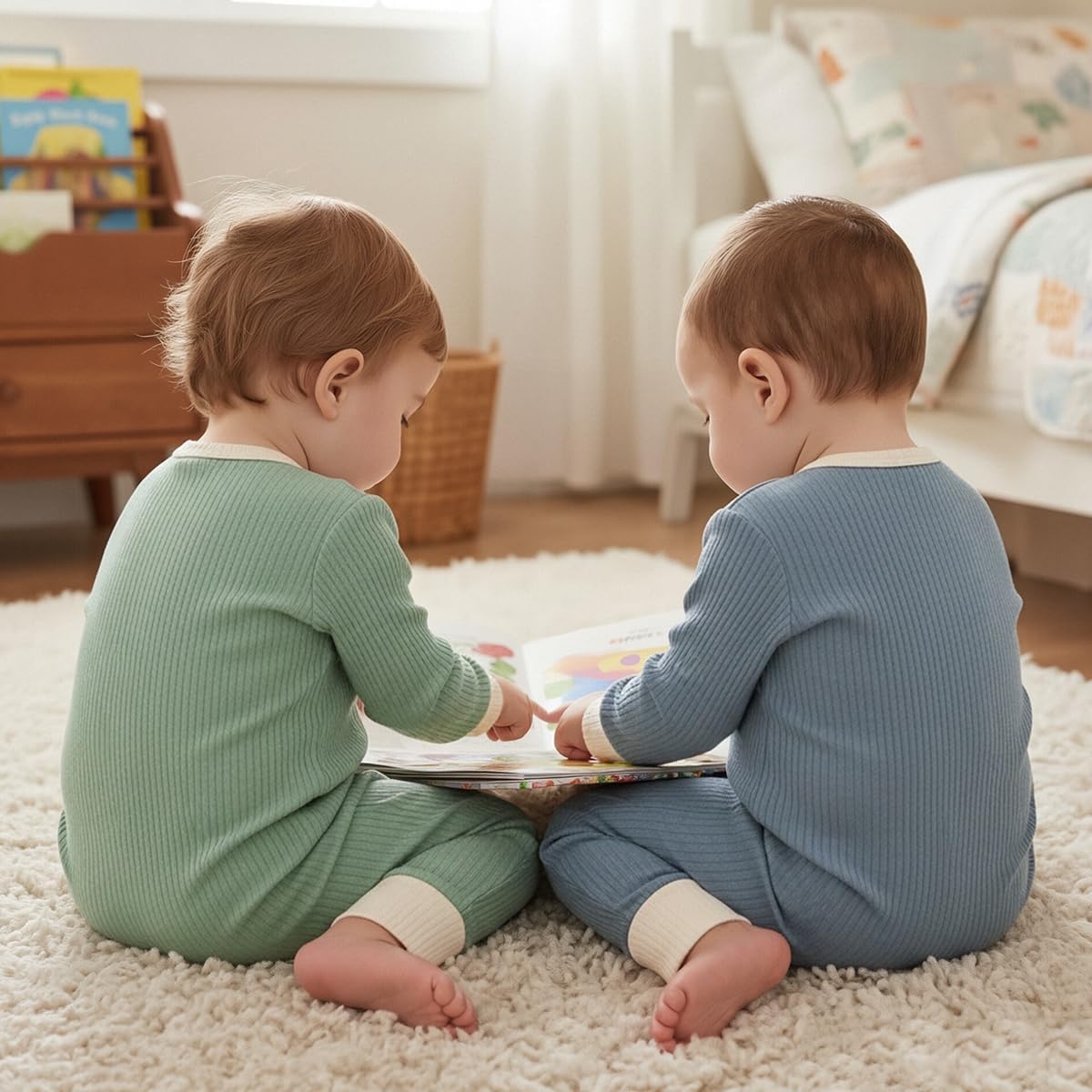 Bafeicao Unisex Baby Boy Girl 2/3 Pack Rompers Long Sleeve 2 Way Zipper One Piece Jumpsuits Clothes Sets - Image 4