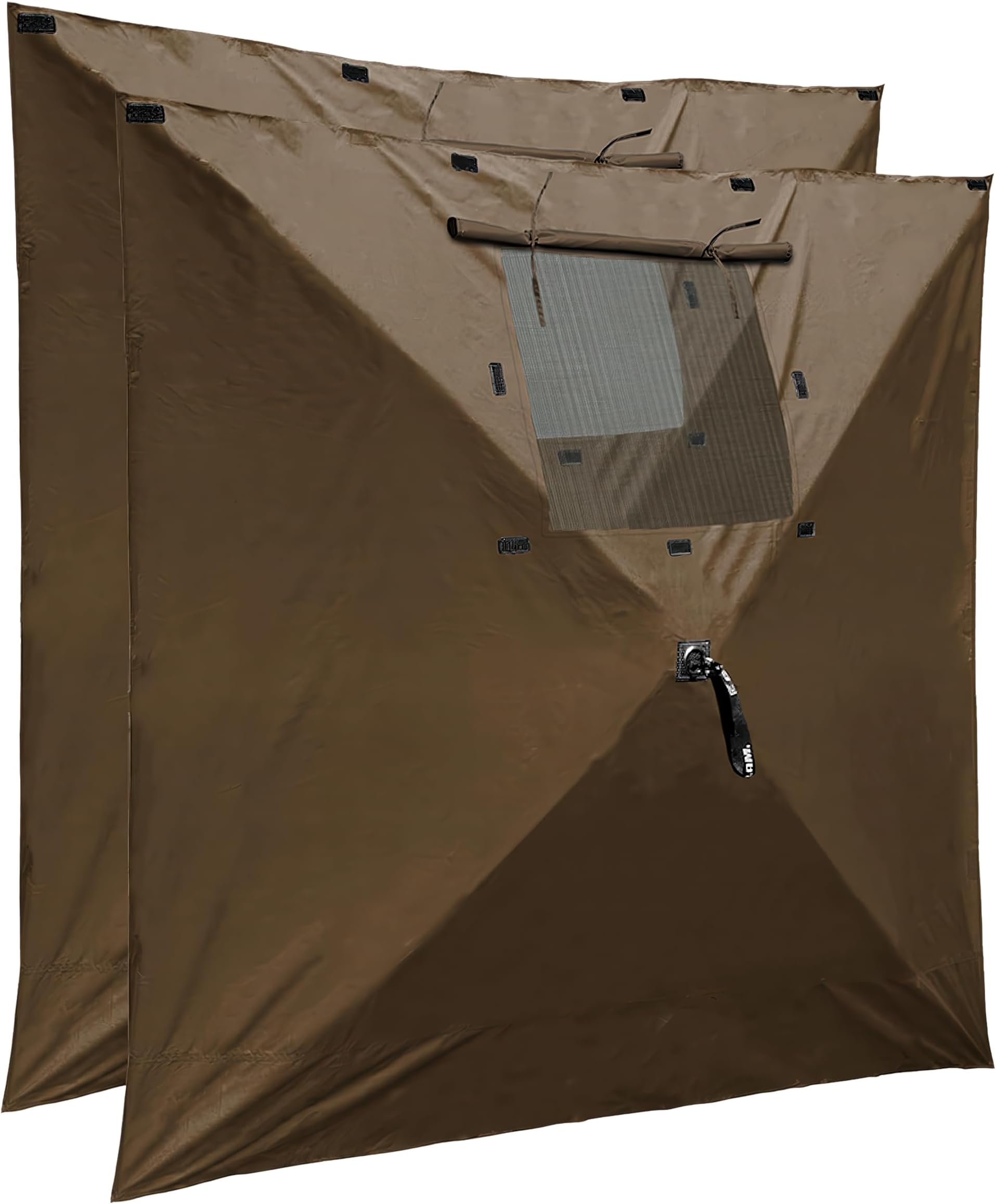 CLAM Quick-Set Wind & Sun Panels – 3-Pack Brown Accessory for Pop-Up Screen Shelter – Durable Sidewall Attachments for Shade & Privacy – with Carry Bag – Tent Not Included