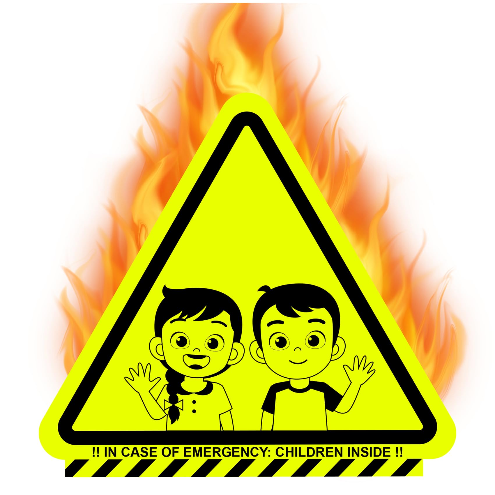 yabaduu Kinderfinder 3er Set Aufkleber selbstklebend Kinderzimmer Tür Fenster Brandschutz Leitsystem Feuerwehr Sicherheit Kinder Finder Sticker Y020