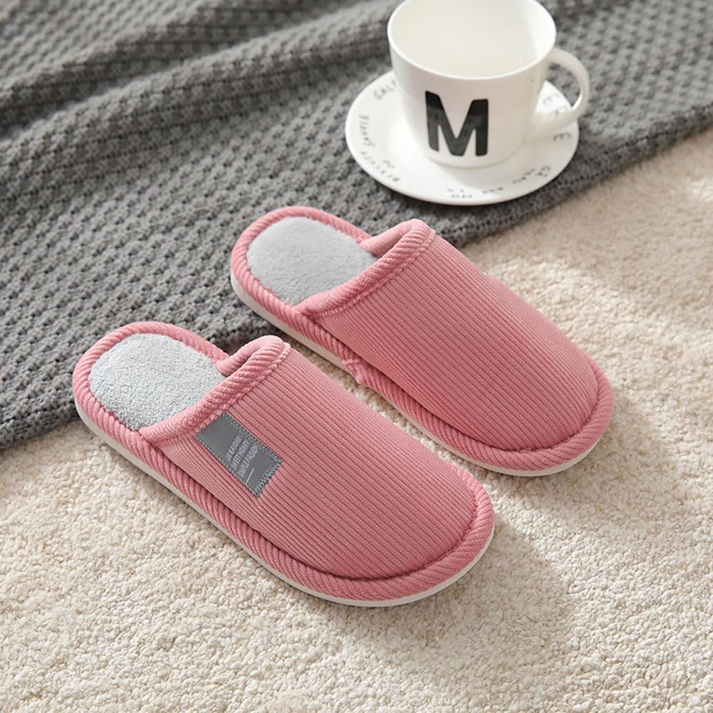 Zapatillas de casa Unisexo,4 Pares Antideslizantes de Zapatillas Casa Lavables Zapatillas de Estar por Casa Invierno Peluche Forro Pantuflas Cómodo Caliente Zapatos de Algodón