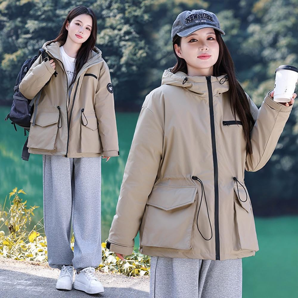 Amazon | [Betyiro] 綿入れコート婦人工服綿入れ女性冬場腰を収めると 
