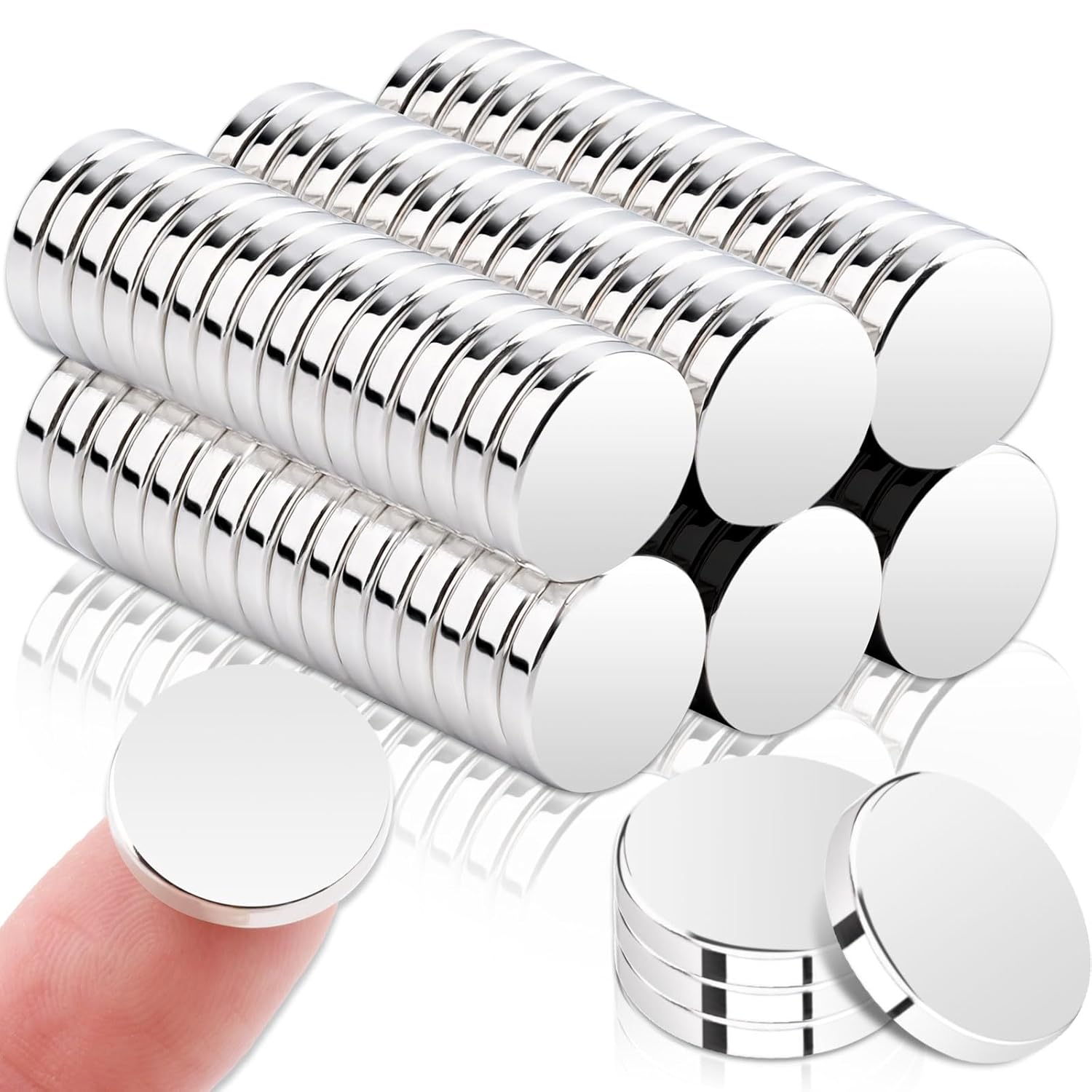 100 Pack Neodymium Super Strong Fridge 15x3mm Disc Refrigerator Rare Earth for Crafts Whiteboard Cabinet Locker Small