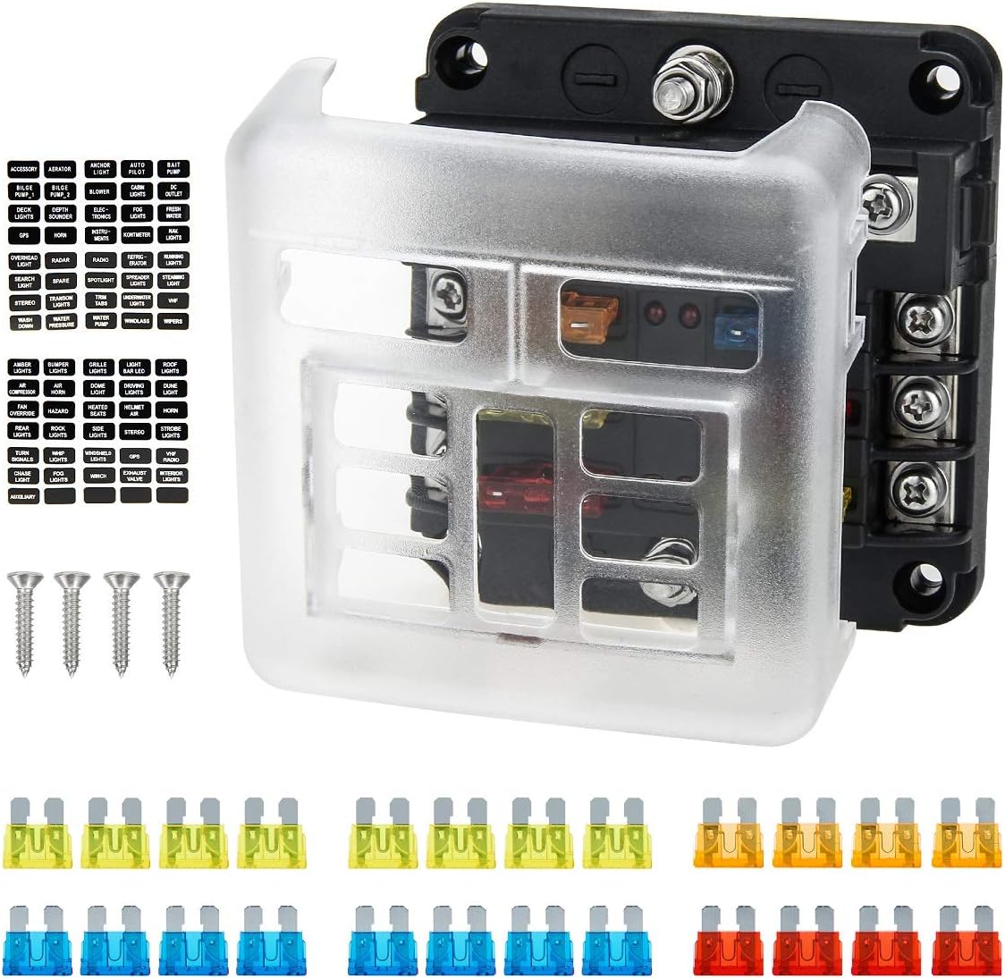 Ancable 6Way Boat Fuse Block with Ground, 6 Philippines Ubuy