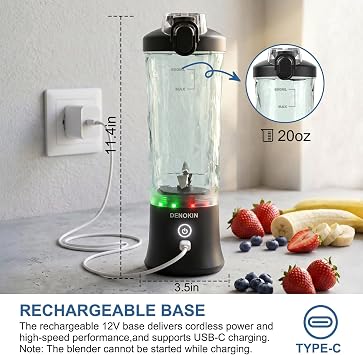 Portable Blender Personal Size Blender for Shakes and Smoothies 6 Blade Mini Blender 20oz for Kitchen Home Travel