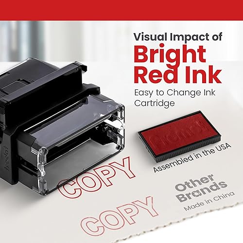 Vista 4 de Promot Copy Self Inking Rubber Stamp - Refillable Copy Stamper - Business, Bookkeeping, Ordering, Accounting, Work, Office Stamps - Red Ink