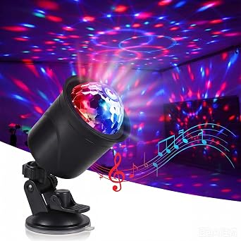 AVEKI Rechargeable Disco Ball Light, RGB Sound Activated Party Projector