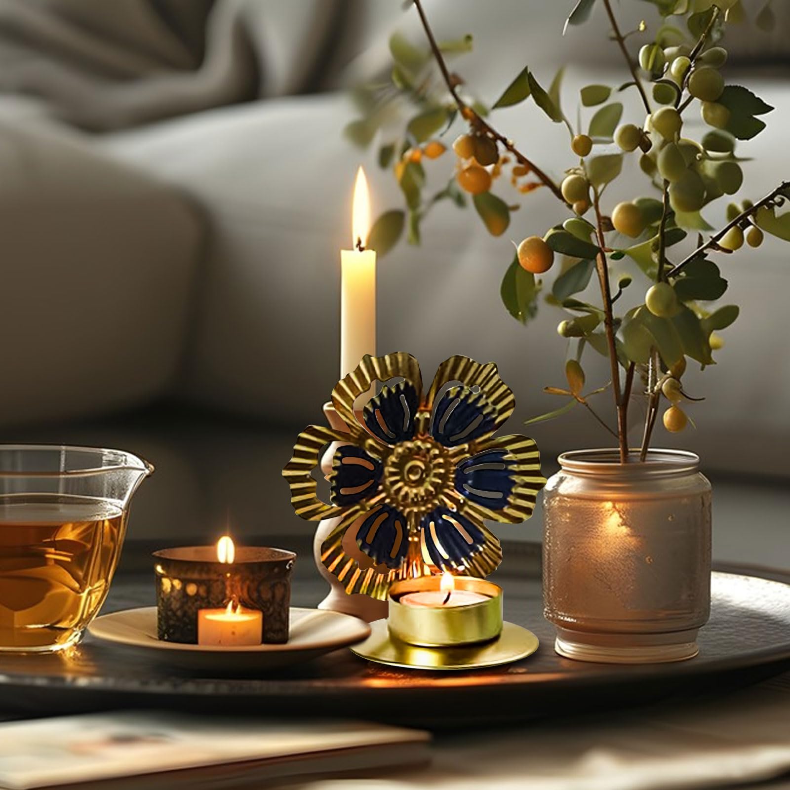 4PCS Flower Candlestick Holders - Image 4