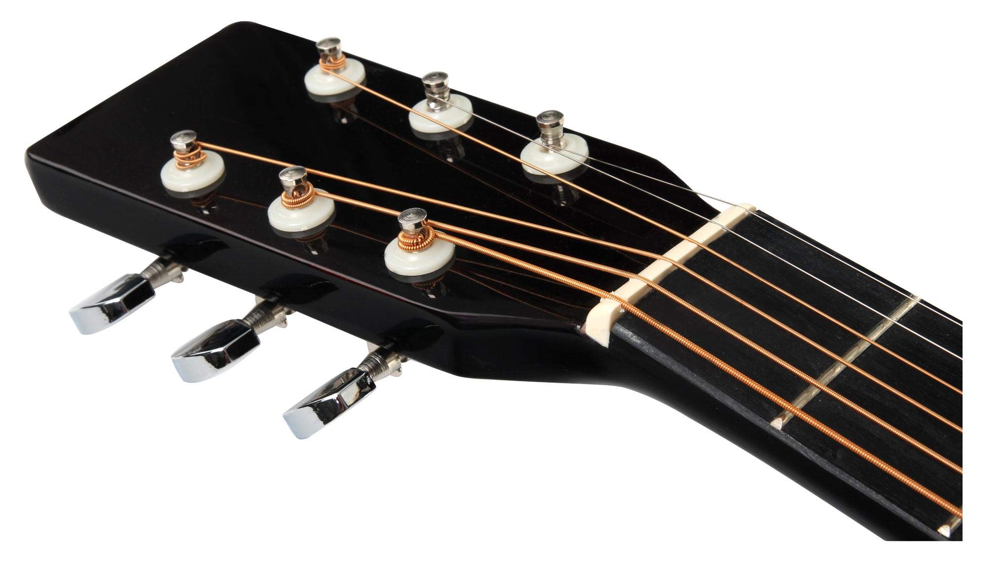 Classic Cantabile WS-10NAT-CE Westerngitarre mit Tonabnehmer (Akustik und verstärkt, Dreadnought, Cutaway, 3-Band EQ + Presence, Stimmgerät Tuner mit LCD, XLR und Klinke) natur Hochglanz