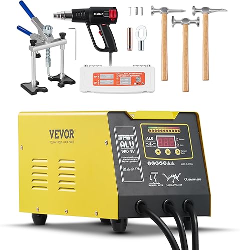 VEVOR Extractor de abolladuras para soldador por puntos, kit de reparación de abolladuras de 300 W con pistola de calor, modo de soldadura