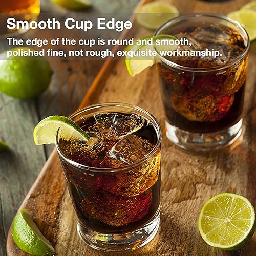 Miniatura 6 de Gencywe Juego de 6 vasos de chupito con base pesada vasos transparentes de 16 onzas a granel vasos pequeños de whisky para vodka whisky tequila