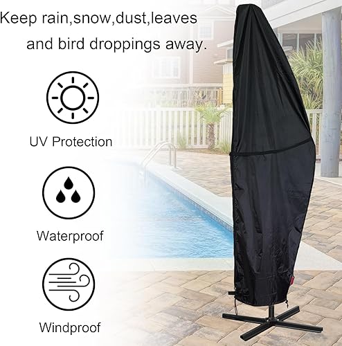 Miniatura 5 de Cubierta de sombrilla para sombrilla de patio al aire libre  Funda impermeable estilo plátano  Se adapta a sombrilla voladiza de jardín de 12 a 14