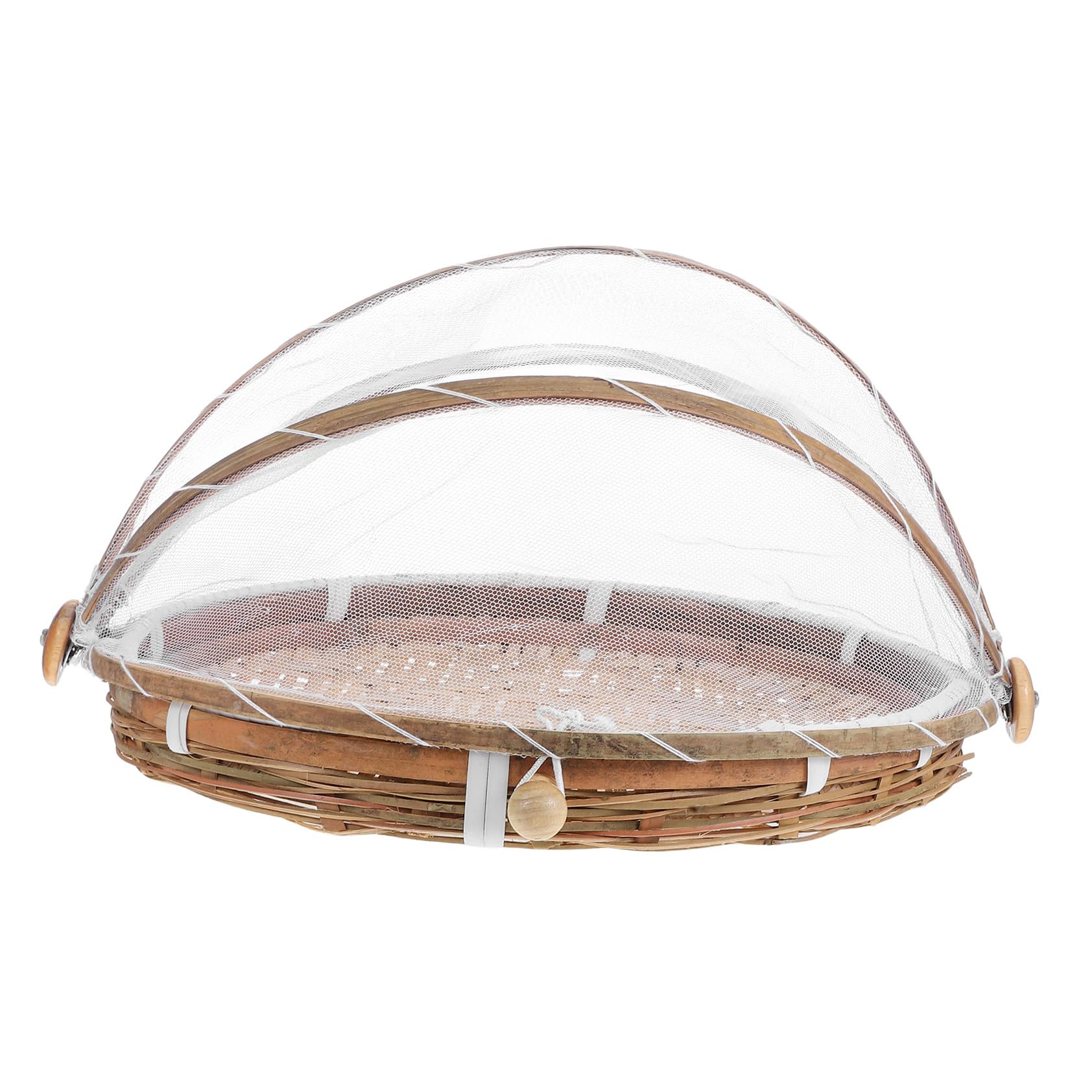 intrecciata e copertura per piatti, contenitore per frutta, verdura, pane, rete di per conservare cibo, picnic all'aperto per tenere fuori gli insetti