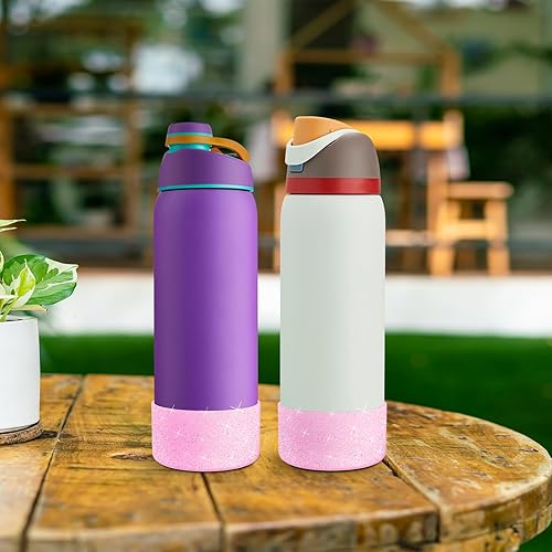 Vista 153 de 2PCS Silicone Water Bottle Boot for Owala 24oz 32oz 40oz, Anti-Slip Protective Sleeve Bottom Bumper Protector for FreeSip, Twist, and Flip Stainless