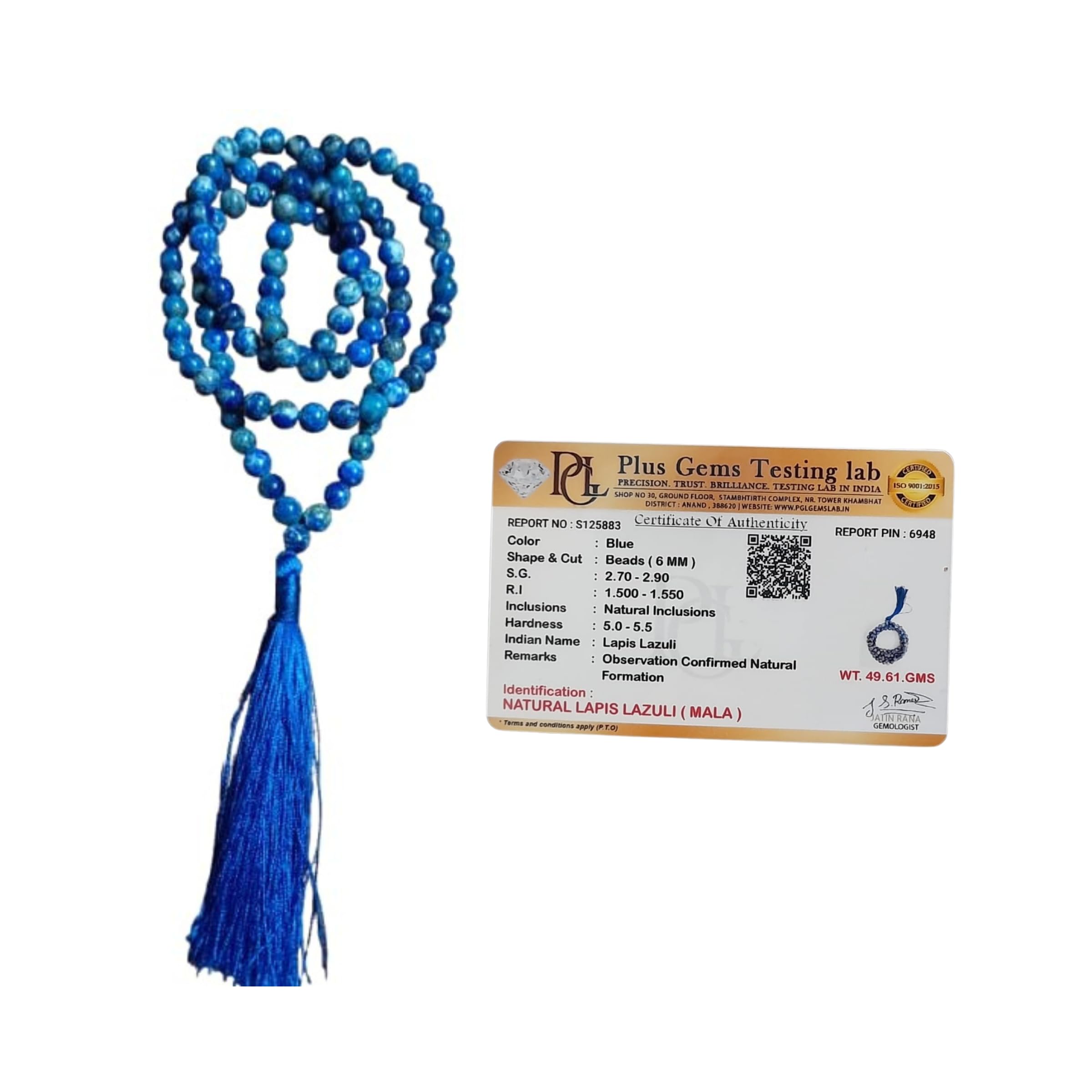 aldomin Natural Lapis Lazuli Blue - AAA Grade Gemstone for Meditation, Wisdom, & Spiritual Growth 108 Bead Mala Healing Crystal Natural Blue 6 MM Polished Chakra Reiki-picture-45