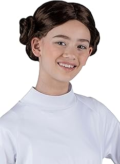 Jazwares STAR WARS Princess Leia Youth Wig - One-Size-Fits-All Synthetic Twin Bun Wig Standard