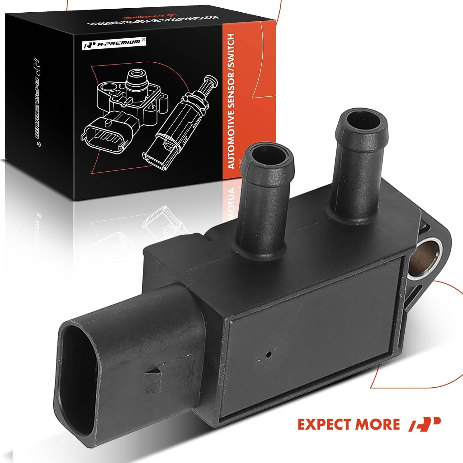 A-Premium Differential Pressure Sensor [3 Pins] Compatible with Volkswagen Passat 2014-2023, Golf 2013-2018, Tiguan, Arteon & Audi A4, Q5, A5, A6, A3, Q3, TT Roadster & Seat Leon & Skoda Octavia