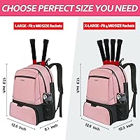 Vista 2 de Ytonet Tennis Bag Tennis Backpack for Women Men 2 Rackets with Insulated Pocket Ventilated Shoe Compartment