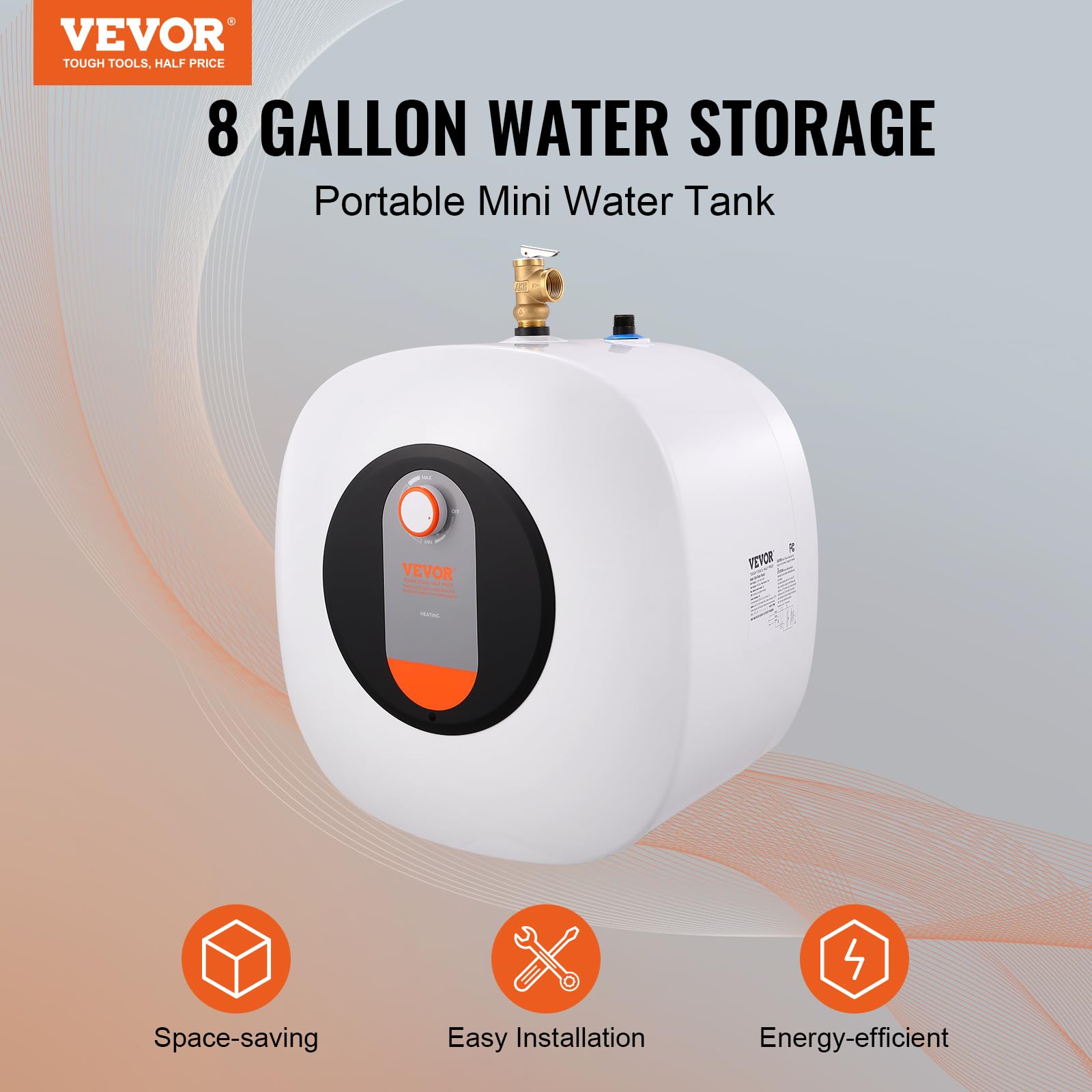 VEVOR Electric Mini-Tank Water Heater, 8-Gallon Tank Hot Water Boiler  Storage, 1400W Power, Safety Temperature Pressure Valve Easy Install, for  Kichen Bathroom Restaurant, Shelf Wall Floor Mounted - Amazon.com