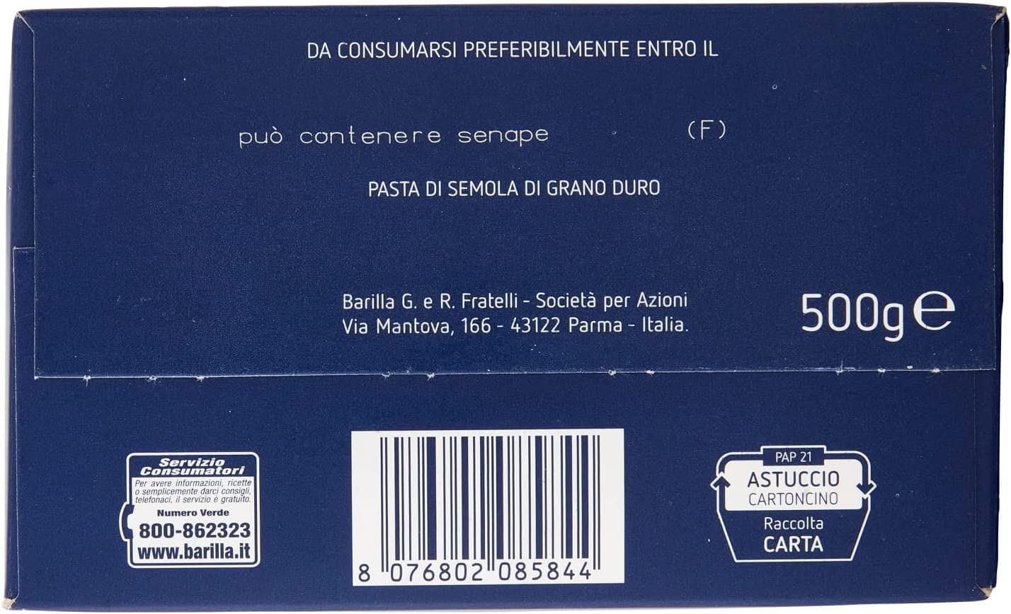Barilla Mezze Maniche Rigate N. 84 11 x 500 g = 5500 g