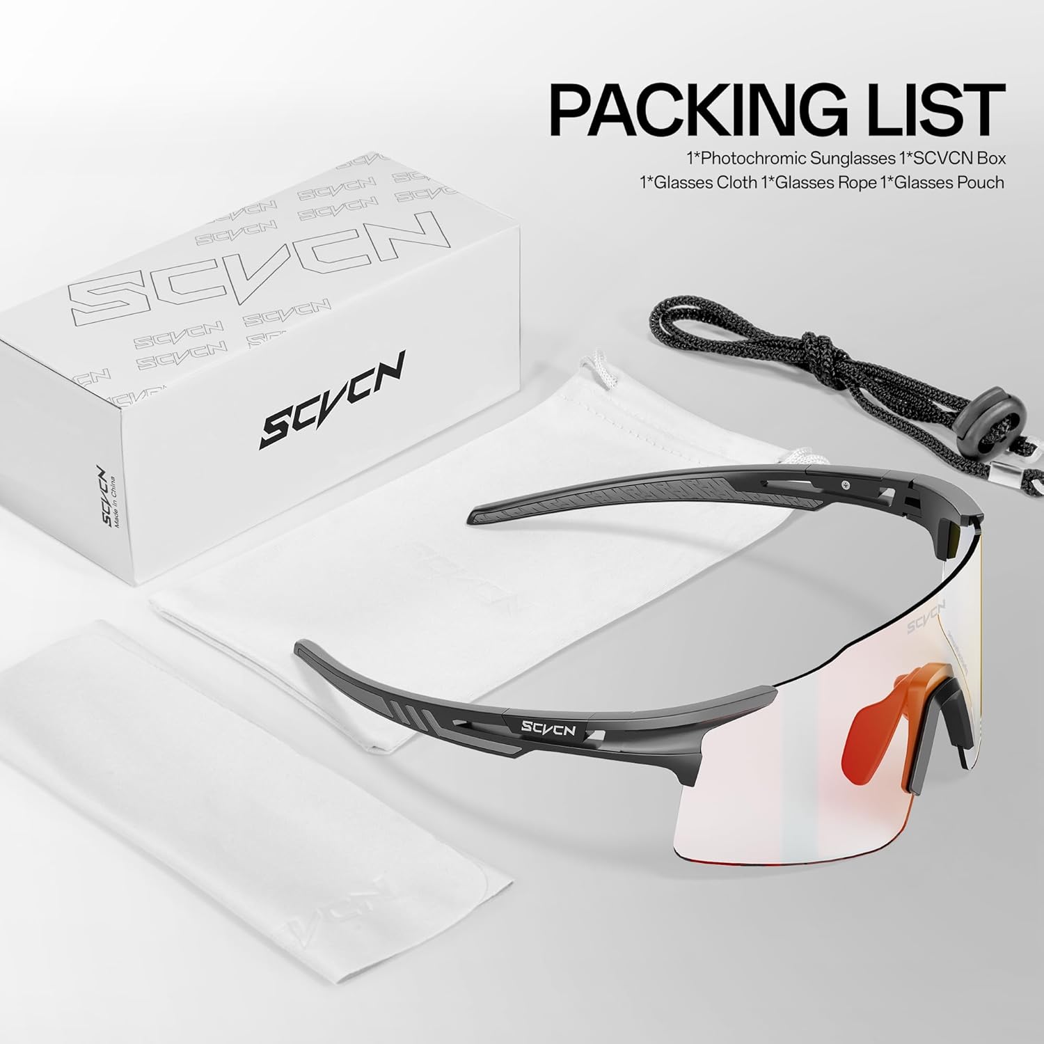 SCVCN Photochromic Cycling Glasses Sports Sunglasses Men Women Clear Bicycle MTB UV400 Protection TR90 Frame Bike - Image 6