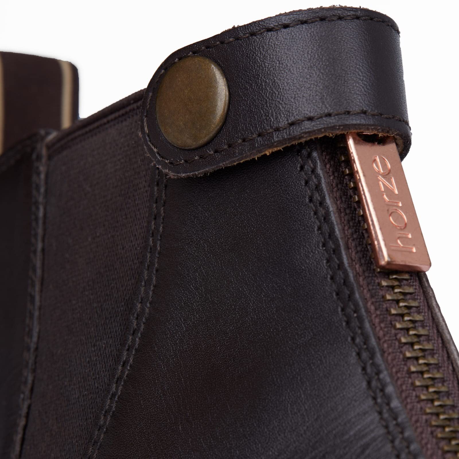 HORZE Rose Reitstiefeletten aus Leder mit Reißverschluss, Braun, 41