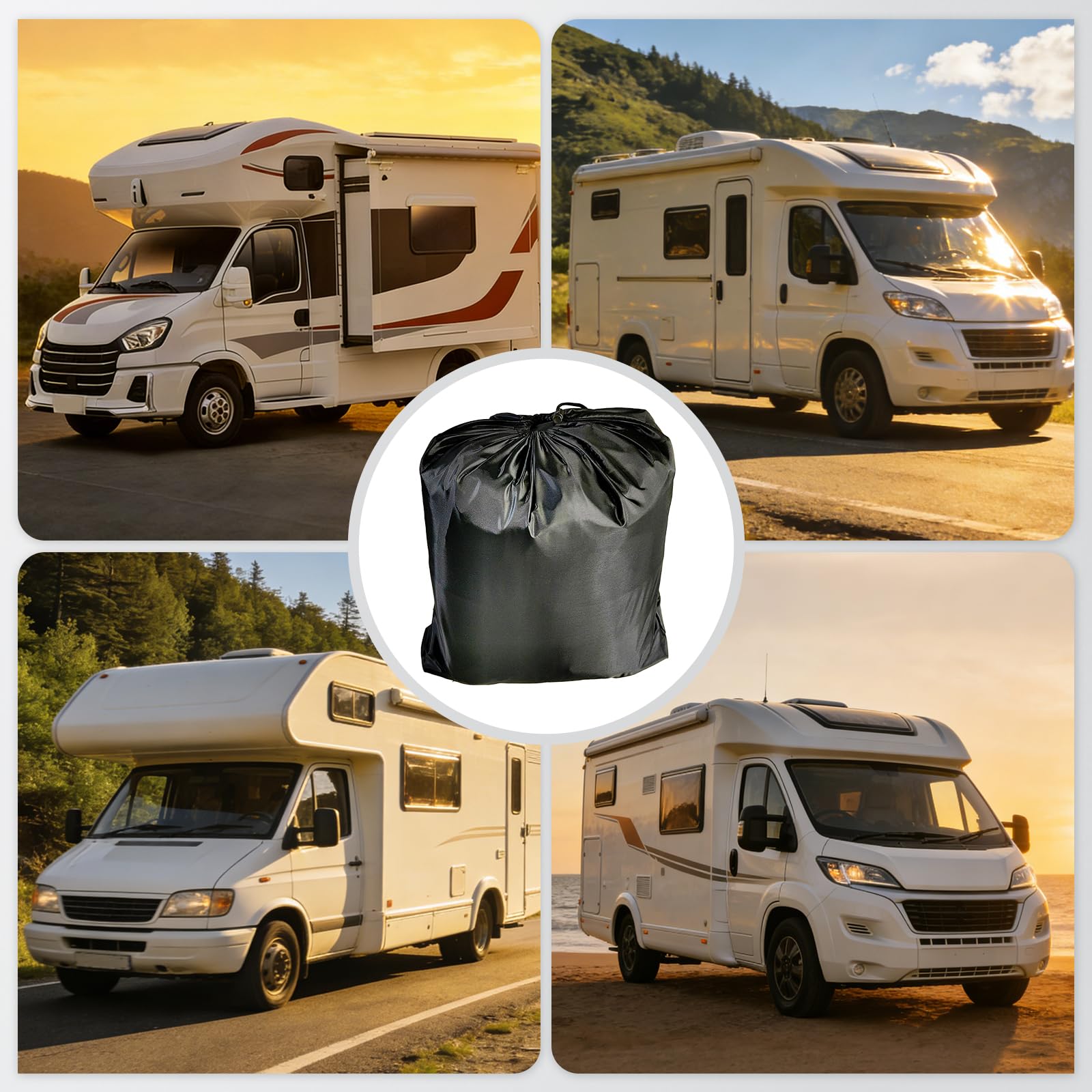 Cubierta Techo Caravana, 8.5x3m, Tela Oxford 300D, Lona Protección, Impermeable, Protección UV, Funda Protectora Autocaravana, Resistente al Agua y Polvo