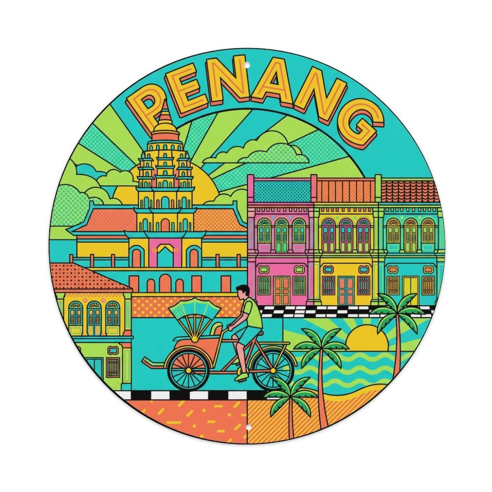 Travel Retro Malaysia Penang Metal Tin Sign