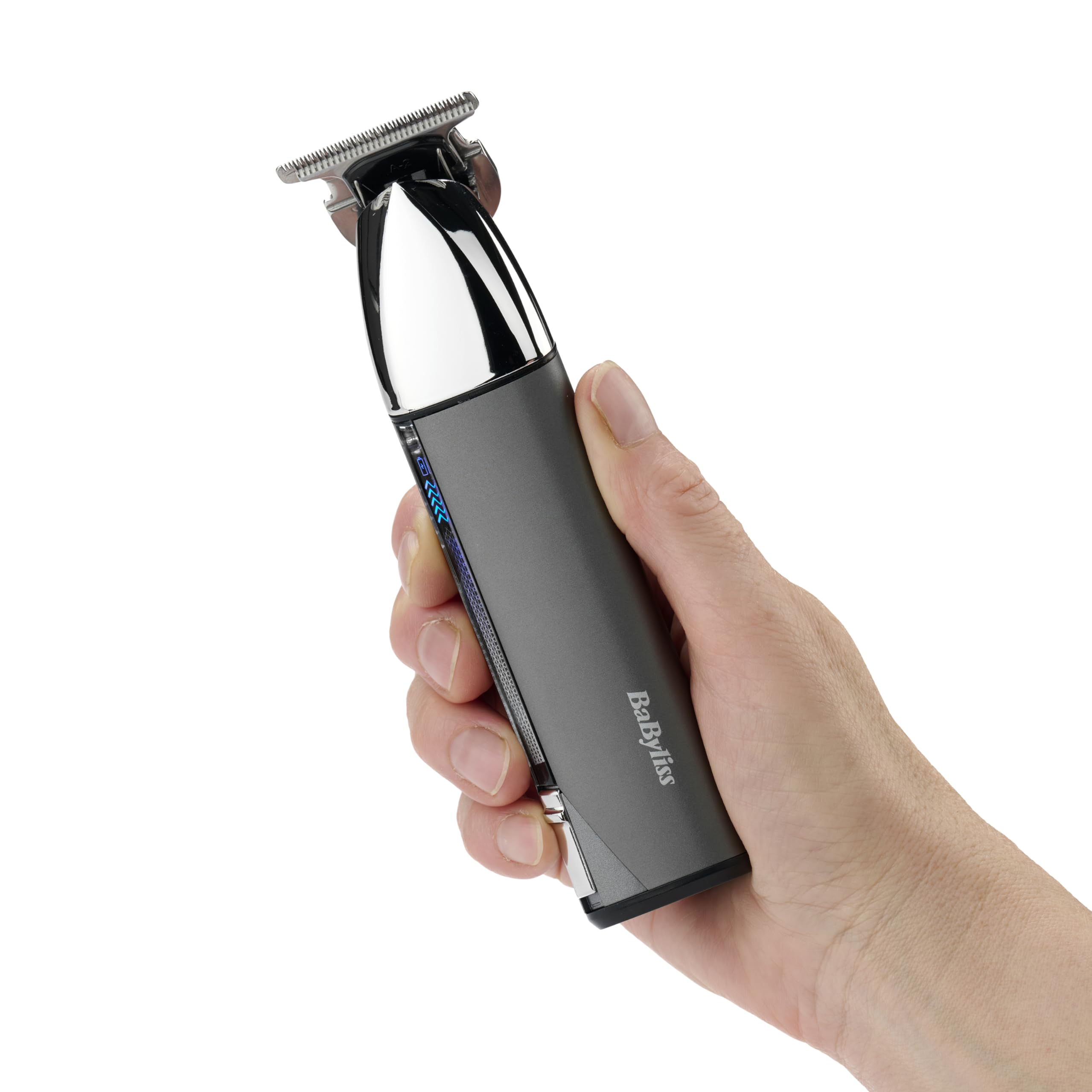 BaByliss Super-X Metal Regolabarba – Regolabarba professionale con lama a T Skeleton in acciaio giapponese, display digitale, batteria al litio, 5 ore di autonomia cordless, impermeabile, T996E