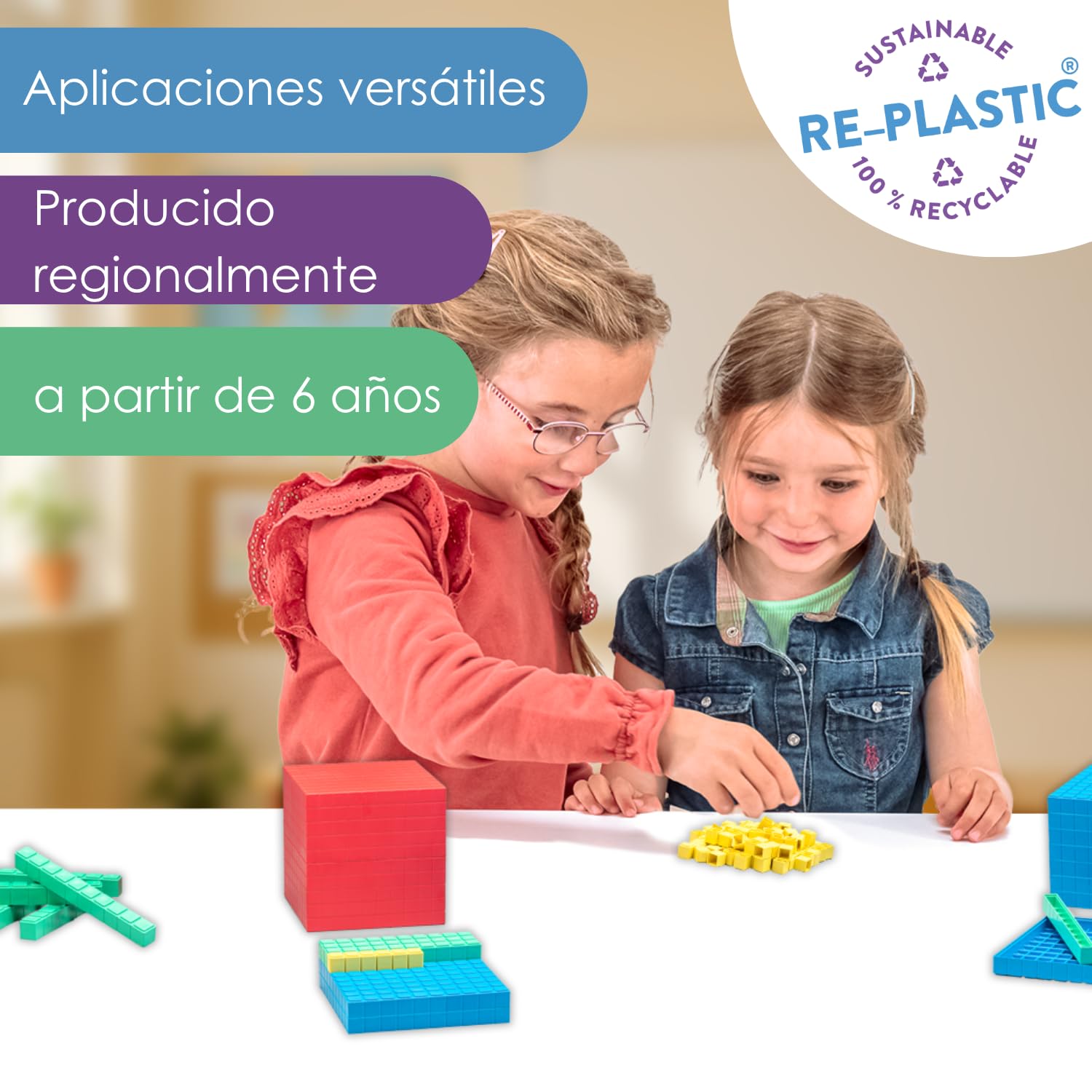 WISSNER® aktiv lernen - Dienes Teorema aritmético decimal (184 partes) - RE-Plastic®