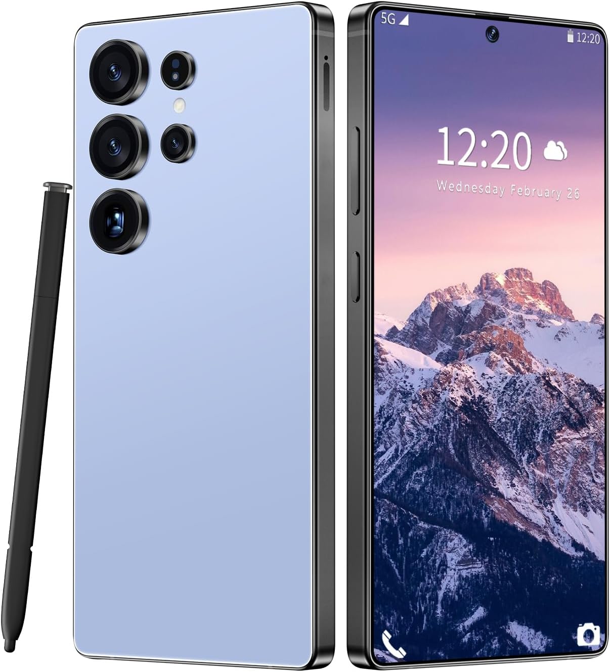 Huness I25 Ultra Unlocked Cell Phone,Built in Pen,16+1TB Unlocked Phone, Android 14 Battery 7000mAh 6.99" HD Screen Smartphone, 5G/Face ID/Fingerprint Lock/Dual SIM/GPS (Blue, 16+1TB)