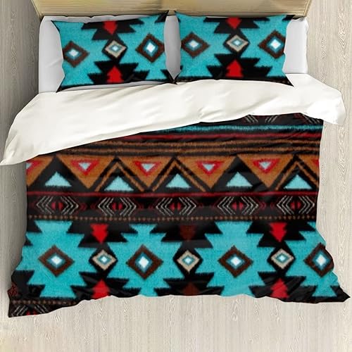 Miniatura 13 de ZFRXIGN Juego de ropa de cama azteca bohemia del suroeste, funda de edredón tamaño individual, funda de edredón suave de 3 piezas, fundas de Un