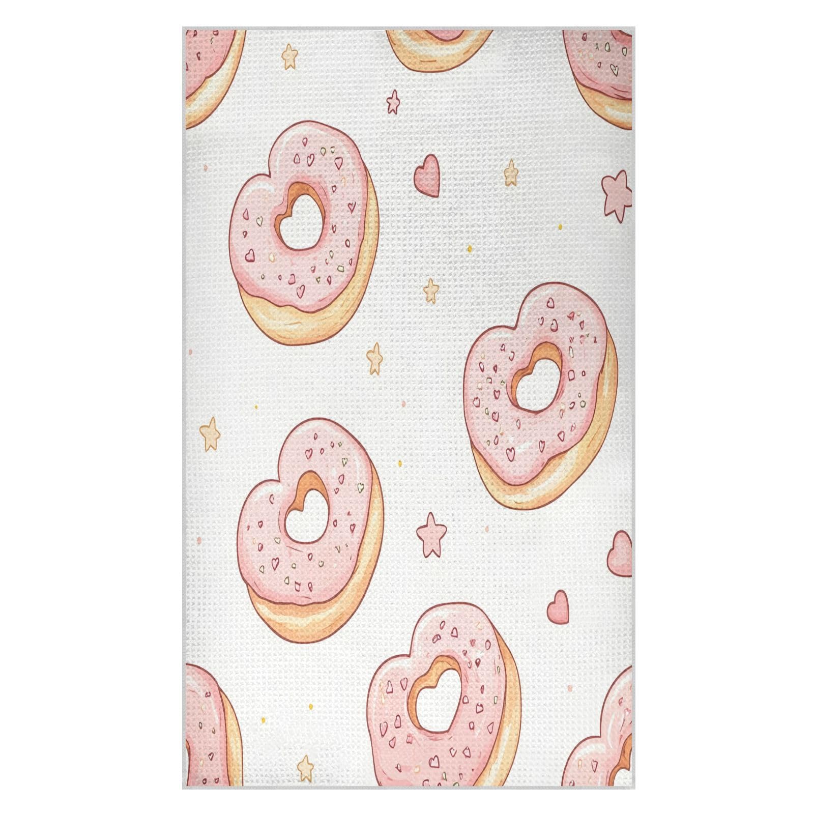 BURSTDDY Cartoon Donut Kitchen Towels,Absorbent Dish Towels 1 Pack