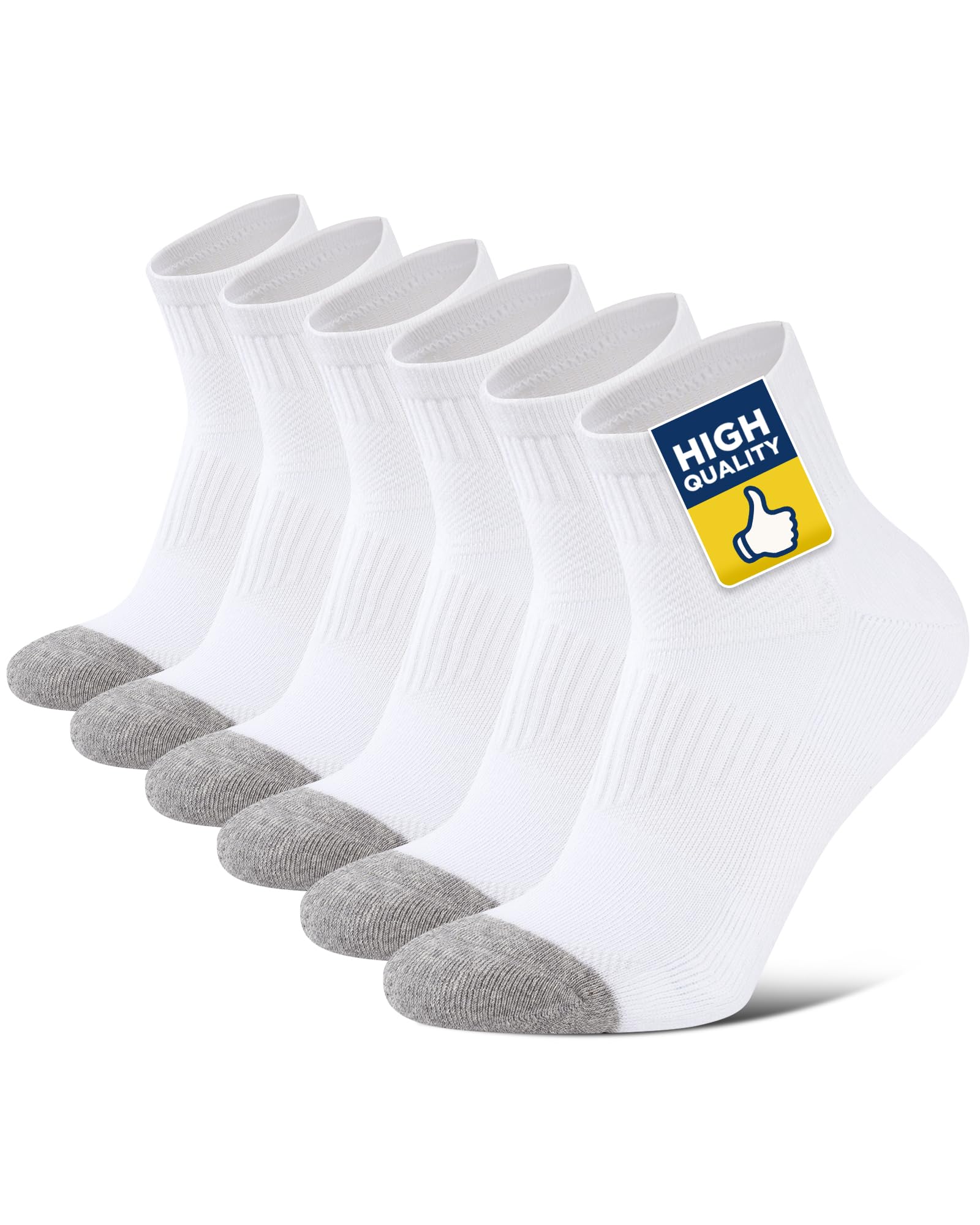 Niofind Sport Ankle Socks for Men Women, 3/6 Pairs Quarter Socks with Thick Cushioned, Anti-Blister Performance Running Socks, Breathable Cotton Athletic Socks for Trainer Walking Hiking Tennis — view 10