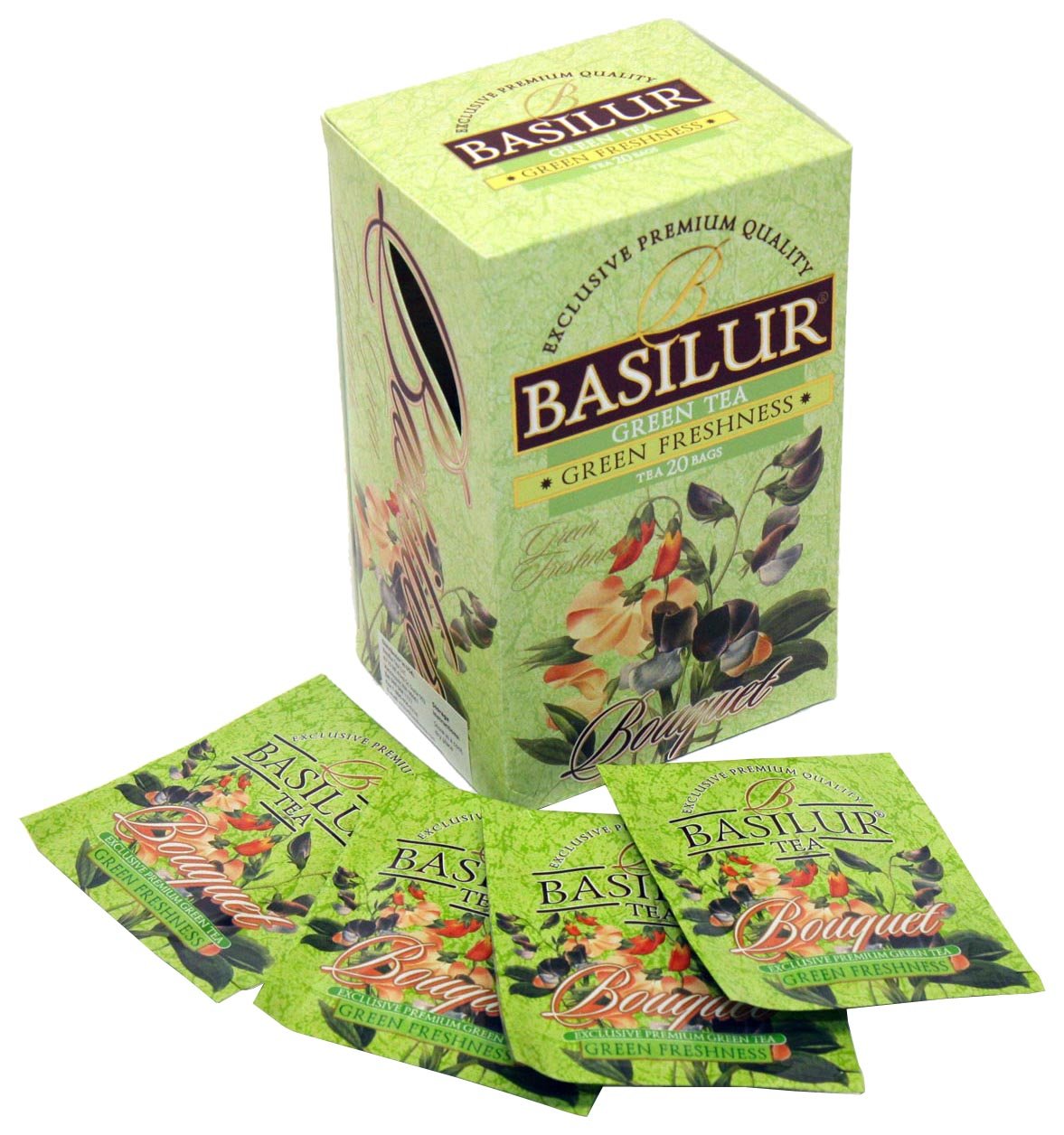 Amazon.com : Basilur Tea Bouquet, Green Freshness, 20-Count Tea Bags ...