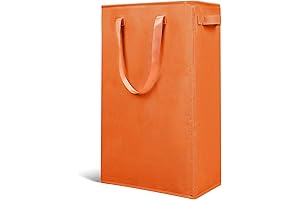 Slim Orange Laundry Basket with Handles