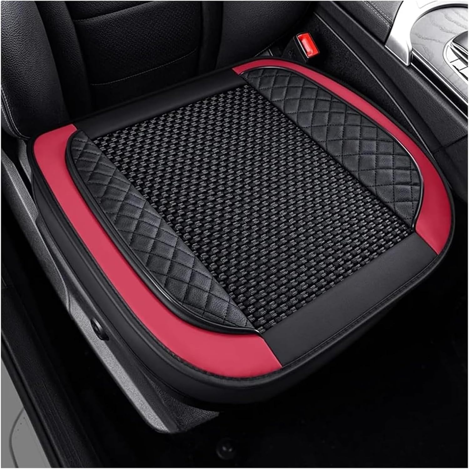 ONEMAJI Auto Seat Protector Cushion for Genesis G70 (facelift 2020) 2020-2026, Breathable Front Seat Cover Faux Leather Diamond Quilting Car Interior Accessories,E