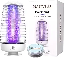 FireFyer Mata Mosquito Light, armadilha elétrica para mosquitos - armadilha para luz e odor, branca