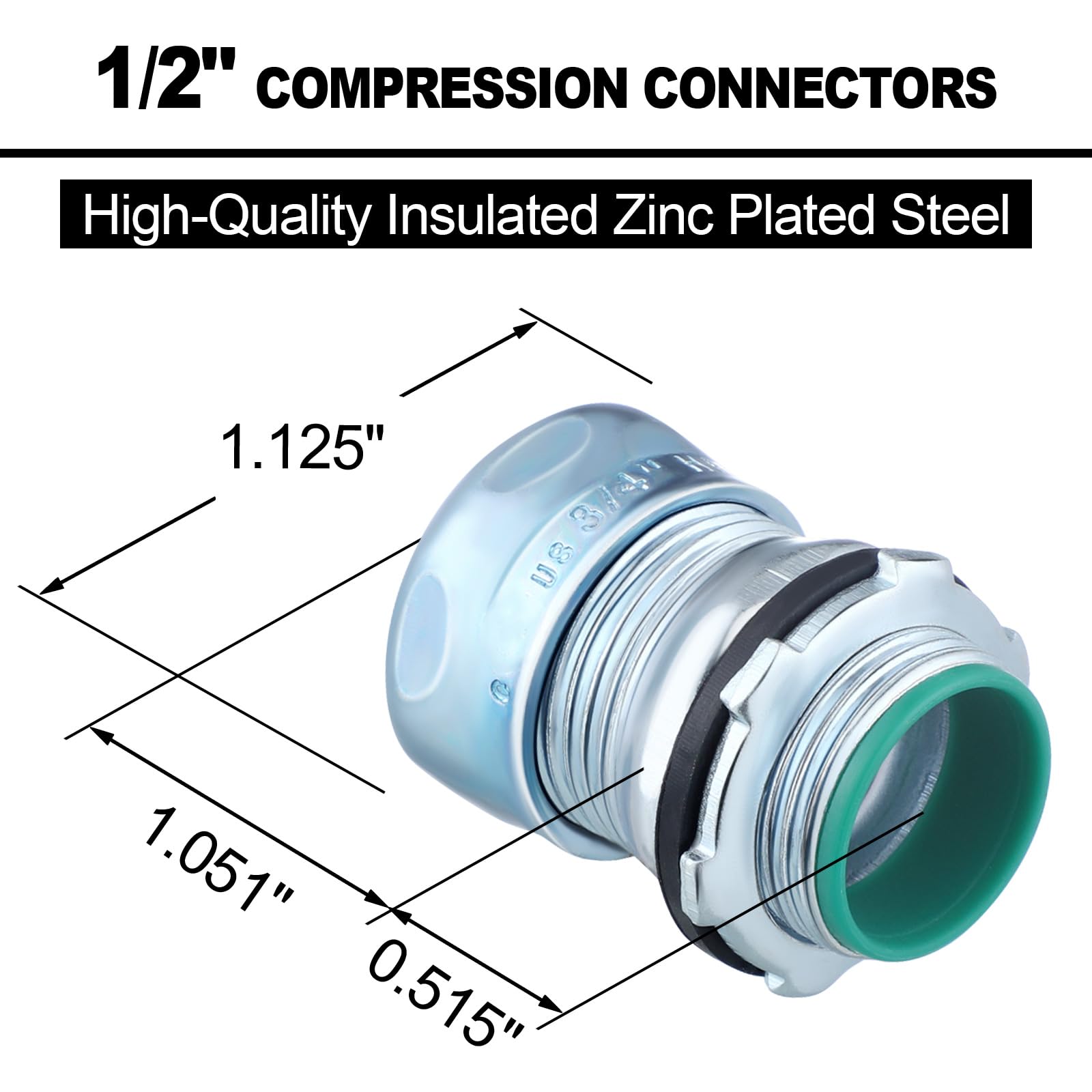 EMT Compression Connectors - Watertight & Durable -2