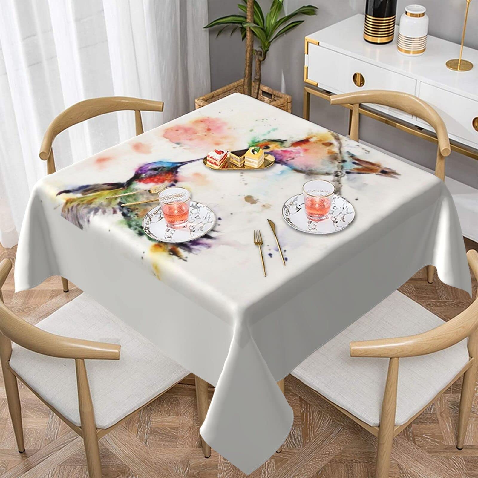 Nappe carrée colibri anti-tache pour protéger votre table de cuisine