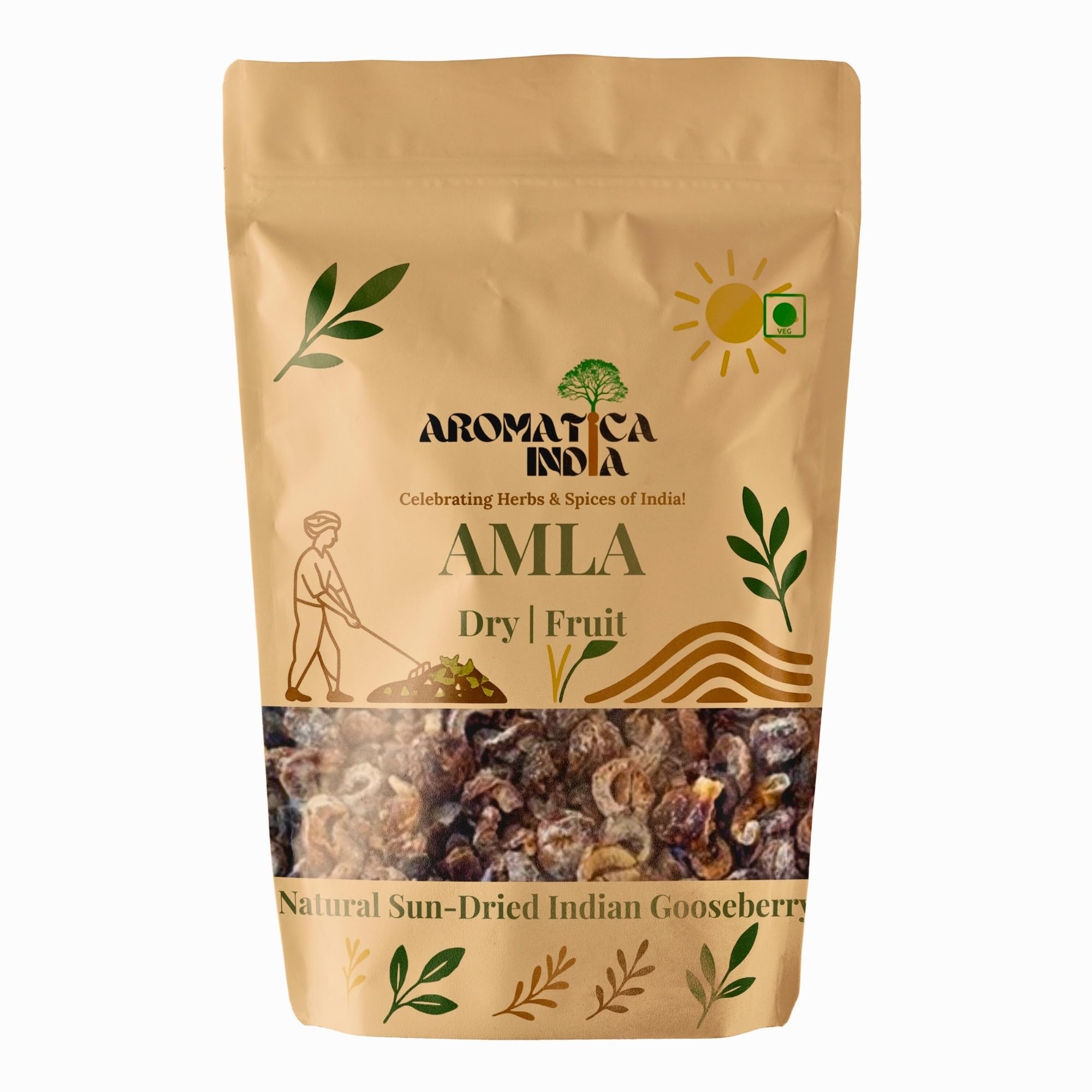 Aromatica India Amla Indian Gooseberry 500gm | Dry Amla for Hair Care and Eating | Avla Whole Pieces-image-3