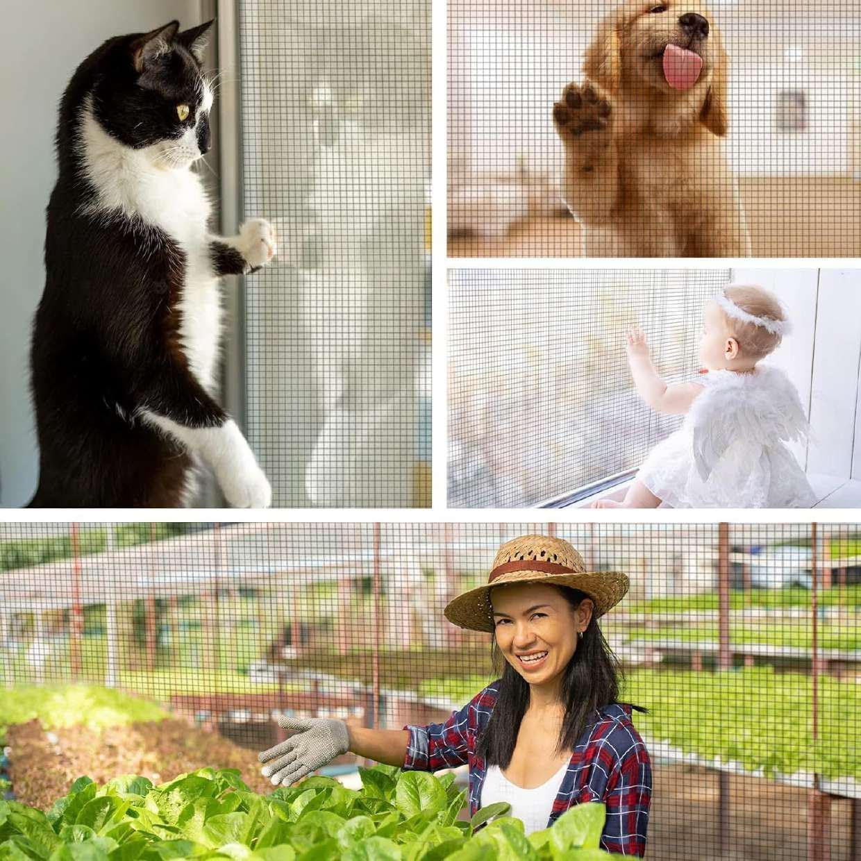 47 inch x 98 ft Fiberglass Window Screen Mesh Roll, Insect and Fly Protection, Durable, Breathable, Washable, DIY Cut to Any Size for Windows, Doors, Pool, Porch and Patio (Grey, 47 IN x 98 FT)